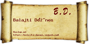 Balajti Dénes névjegykártya