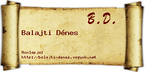 Balajti Dénes névjegykártya