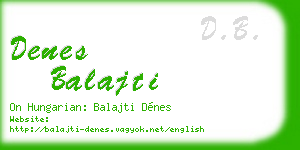denes balajti business card